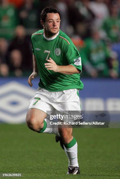 October 12: Andy Reid of Republic Of Ireland running during the World Cup Qualifier match between Republic Of Ireland and Switzerland at Lansdowne...