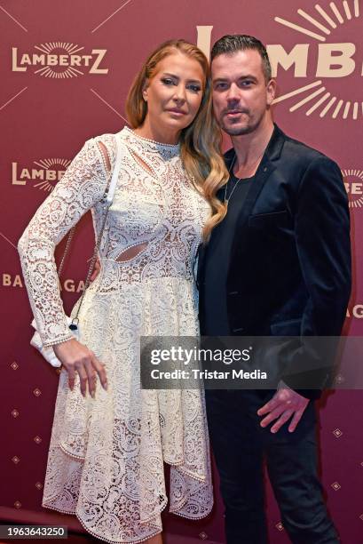 Giulia Siegel and Ludwig Heer attend the Lambertz Monday Night 2024 at Wartesaal am Dom on January 29, 2024 in Cologne, Germany.