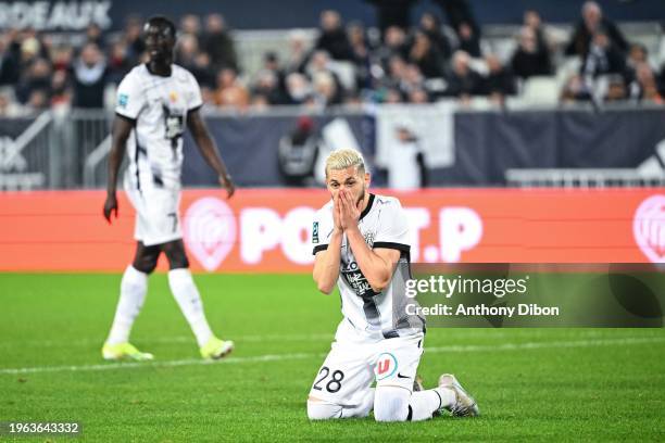 Farid EL MELALI of Angers Sco looks dejected during the Ligue 2 BKT match between Football Club des Girondins de Bordeaux and Angers Sporting Club de...