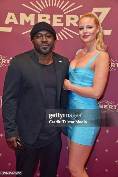 Nelson Müller and his new girlfriend Barbara Seck attend the Lambertz Monday Night 2024 at Wartesaal am Dom on January 29, 2024 in Cologne, Germany.