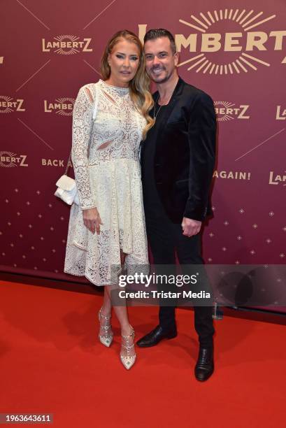 Giulia Siegel and Ludwig Heer attend the Lambertz Monday Night 2024 at Wartesaal am Dom on January 29, 2024 in Cologne, Germany.