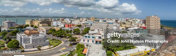 streets and buildings of old san juan, puerto rico - old san juan wall stock pictures, royalty-free photos & images