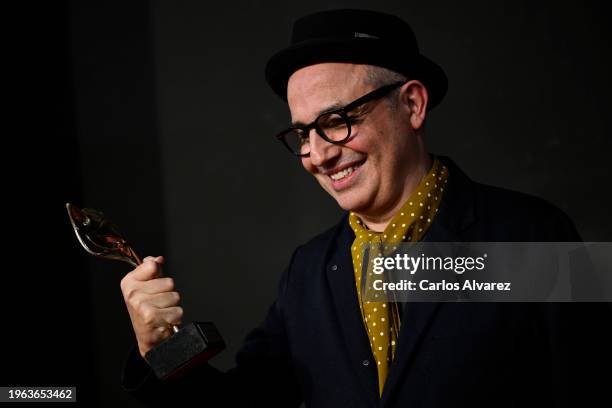 Director Pablo Berger winner of the Best Comedy Film Award for "Robot Dreams", poses in the press room during Feroz Awards 2024 at Palacio Vistalegre...