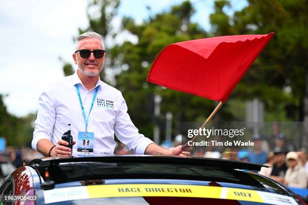 Scott Sunderland of Australia Race Director prior to the 7th Deakin University Elite Women´s Road Race 2024 a 140.8km one day race from Geelong to...