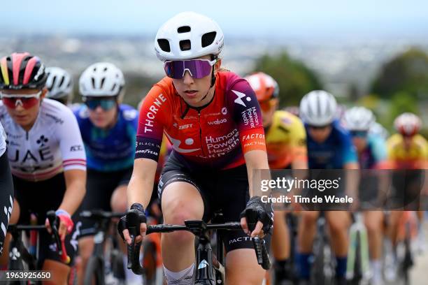 Henrietta Christie of New Zealand and Team Human Powered Heatlth competes during the 7th Deakin University Elite Women´s Road Race 2024 a 140.8km one...