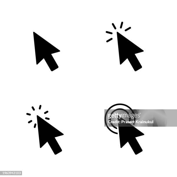 cursor icon on white background.vector illustration - cursor - fotografias e filmes do acervo