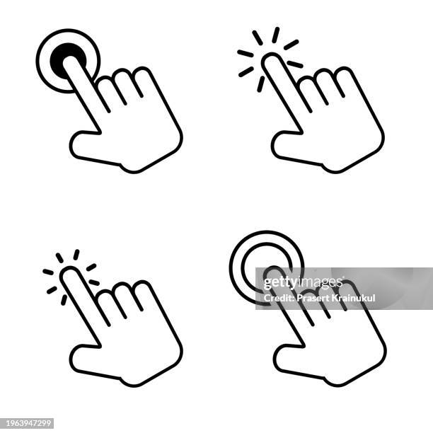 cursor icon on white background.vector illustration - wijzen handgebaar stockfoto's en -beelden
