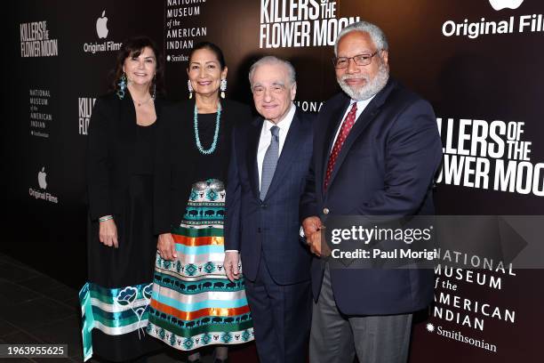 Aurene Martin, U.S. Secretary of the Interior Deb Haaland, Film Director Martin Scorsese, and Secretary of the Smithsonian Institution Lonnie G....