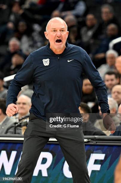 Head coach Thad Matta of the Butler Bulldogs watches the game against the Georgetown Hoyas at Entertainment & Sports Arena on January 23, 2024 in...