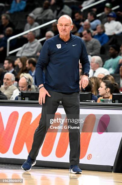 Head coach Thad Matta of the Butler Bulldogs watches the game against the Georgetown Hoyas at Entertainment & Sports Arena on January 23, 2024 in...