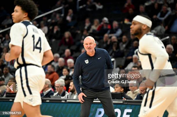 Head coach Thad Matta of the Butler Bulldogs watches the game against the Georgetown Hoyas at Entertainment & Sports Arena on January 23, 2024 in...