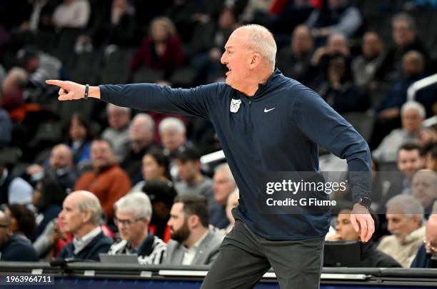 Head coach Thad Matta of the Butler Bulldogs watches the game against the Georgetown Hoyas at Entertainment & Sports Arena on January 23, 2024 in...