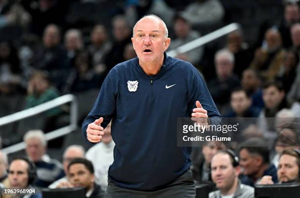 Head coach Thad Matta of the Butler Bulldogs watches the game against the Georgetown Hoyas at Entertainment & Sports Arena on January 23, 2024 in...