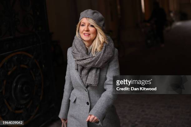 Esther McVey, UK minister without portfolio arrives for the weekly cabinet meeting at 10 Downing Street on January 30, 2024 in London, England.