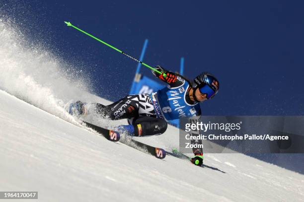 Alice Robinson of Team New Zealand in action during the Audi FIS Alpine Ski World Cup Women's Giant Slalom on January 30, 2024 in Kronplatz, Italy.