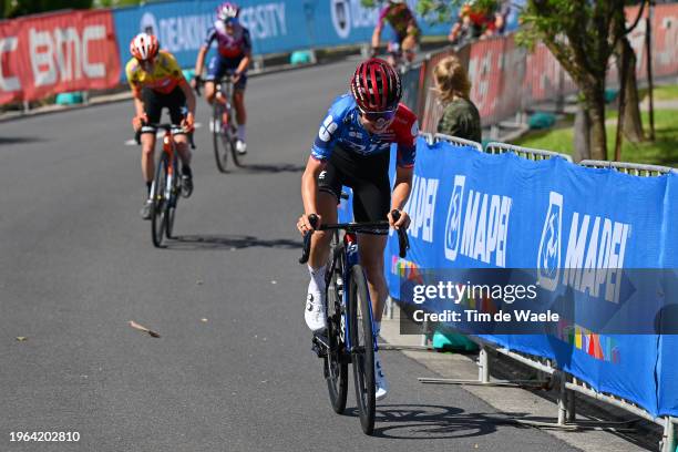 Cecilie Uttrup Ludwig of Denmark and Team FDJ Suez attacks in the breakaway during the 7th Deakin University Elite Women´s Road Race 2024 a 140.8km...