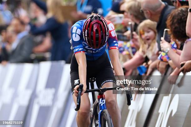 Cecilie Uttrup Ludwig of Denmark and Team FDJ Suez disappointment after cross the finish line during the 7th Deakin University Elite Women´s Road...