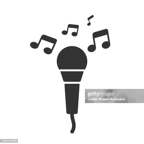 microphone and note song icon vector - anger vector stock pictures, royalty-free photos & images