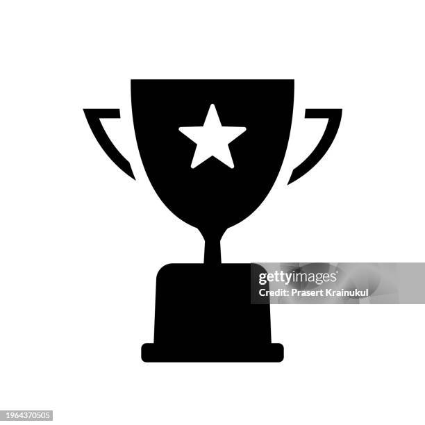 trophy icon in flat style. - trophy tour stock pictures, royalty-free photos & images