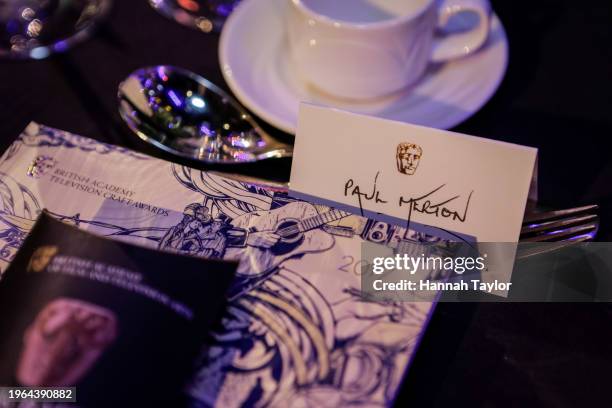 Table place settings at the TV CRAFT Awards 2017 - PAUL MERTON