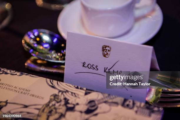 Table place settings at the TV CRAFT Awards 2017 - ROSS KEMP