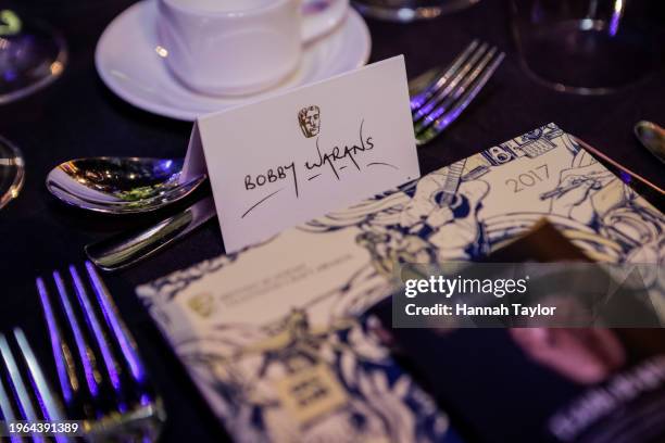 Table place settings at the TV CRAFT Awards 2017 - BOBBY WARANS