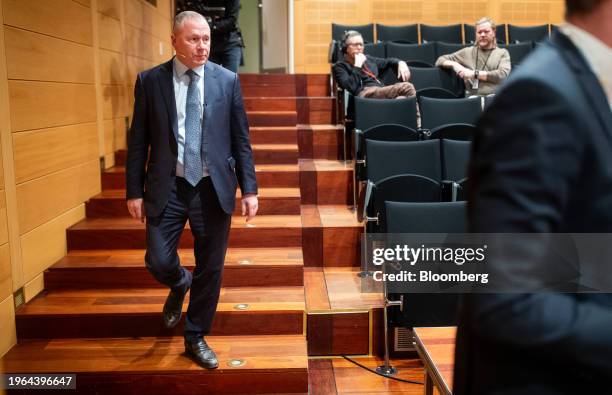 Nicolai Tangen, chief executive officer of Norges Bank Investment Management, during a news conference in Oslo, Norway, on Tuesday, Jan. 30, 2024....