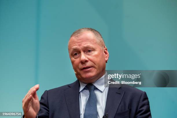 Nicolai Tangen, chief executive officer of Norges Bank Investment Management, during a news conference in Oslo, Norway, on Tuesday, Jan. 30, 2024....