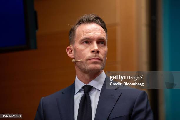 Trond Grande, deputy chief executive officer of Norges Bank Investment Management, during a news conference in Oslo, Norway, on Tuesday, Jan. 30,...