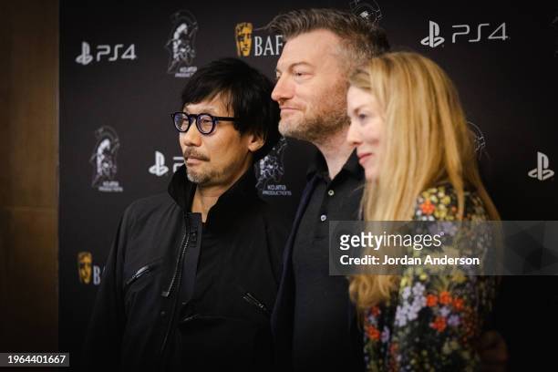 Hideo Kojima, Charlie Brooker, Annabel Jones, BAFTA Showcase of Hideo Kojima's Death Stranding.Date: Friday 1 November 2019.Venue: The May Fair,...