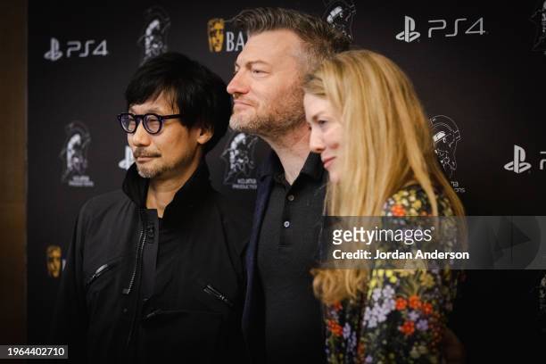 Hideo Kojima, Charlie Brooker, Annabel Jones, BAFTA Showcase of Hideo Kojima's Death Stranding.Date: Friday 1 November 2019.Venue: The May Fair,...
