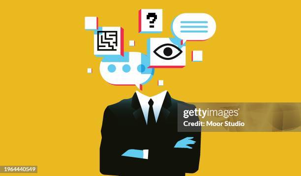 chatbot with graphic elements vector illustration - question concept stock illustrations