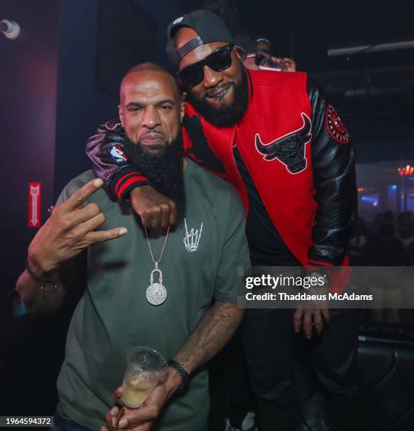 Slim Thugg and Jeezy at The Address on January 27, 2024 in Houston, Texas.