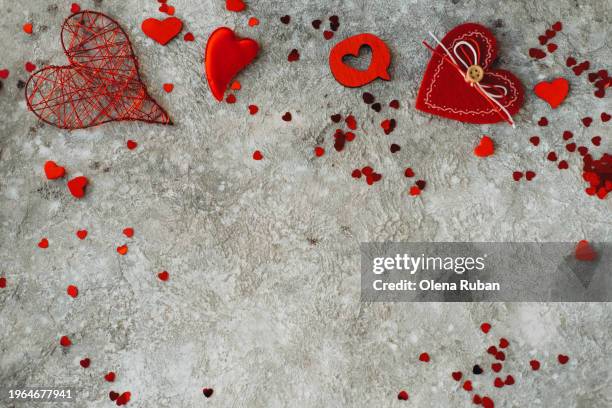 red heart shaped valentine's day stuff. - wicker heart stock pictures, royalty-free photos & images