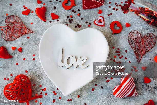 love in heart shaped tray, wine glass and valentine's day stuff. - wicker heart stock pictures, royalty-free photos & images