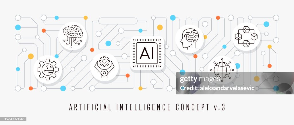 Artificial Intelligence Concept with Icons
