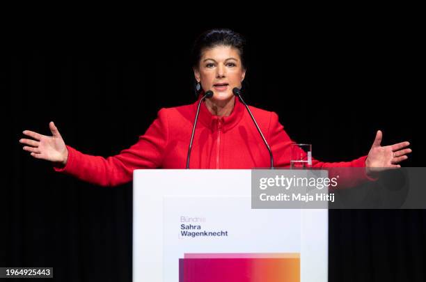 German left-wing politician and BSW co-chair Sahra Wagenknecht speaks at the first party congress of the new Sahra Wagenknecht Alliance - Common...