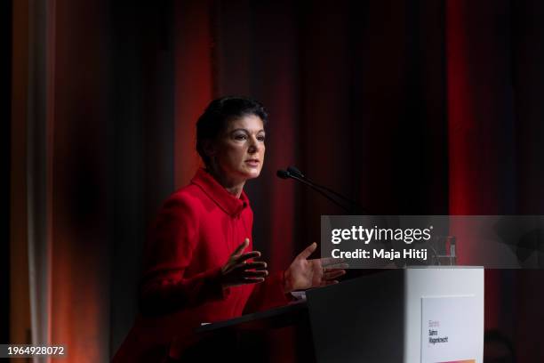 German left-wing politician and BSW co-chair Sahra Wagenknecht speaks at the first party congress of the new Sahra Wagenknecht Alliance - Common...