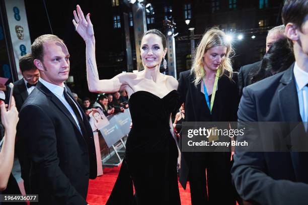 Angelina Jolie, EE British Academy Film Awards .Date: Sunday 18 February 2018 .Venue: Royal Albert Hall, London .Host: Joanna Lumley.-.Area: Red...