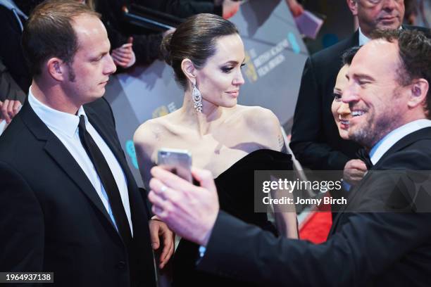 Angelina Jolie, EE British Academy Film Awards .Date: Sunday 18 February 2018 .Venue: Royal Albert Hall, London .Host: Joanna Lumley.-.Area: Red...