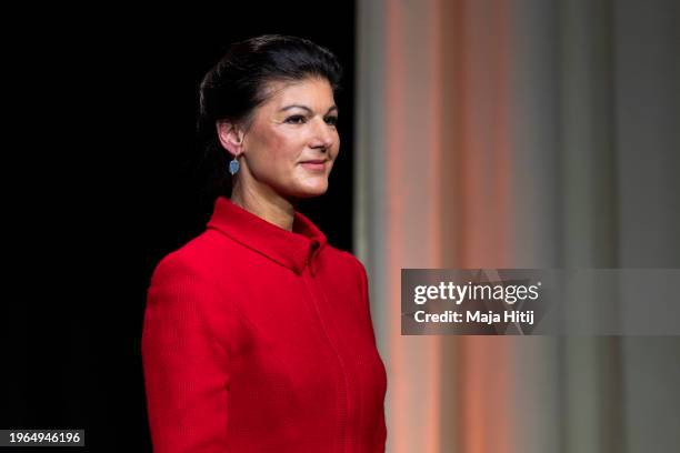 German left-wing politician and BSW co-chair Sahra Wagenknecht leaves after her speech at the first party congress of the new Sahra Wagenknecht...
