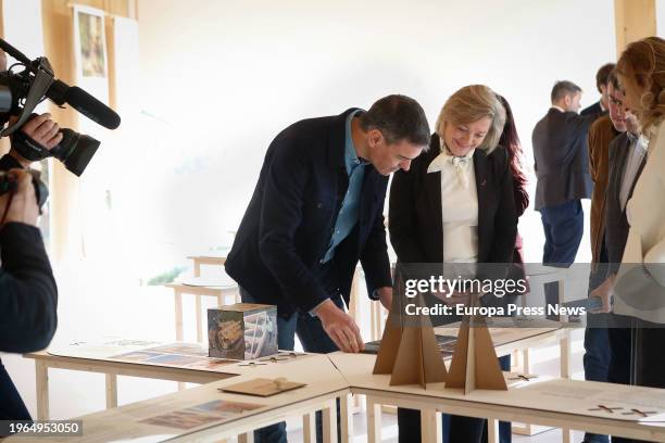 The President of the Government, Pedro Sanchez, during his visit to the facilities of the Impulso Verde building, on January 27 in Lugo, Galicia,...