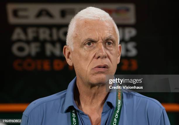 Yamoussoukro, IVORY COAST Head Coach of Burkina Faso, Hubert Velud prior to the TotalEnergies CAF Africa Cup of Nations group stage match between...