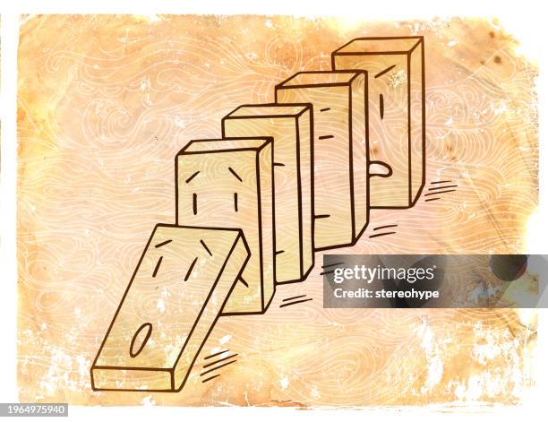 falling dominoes - illuminato stock illustrations