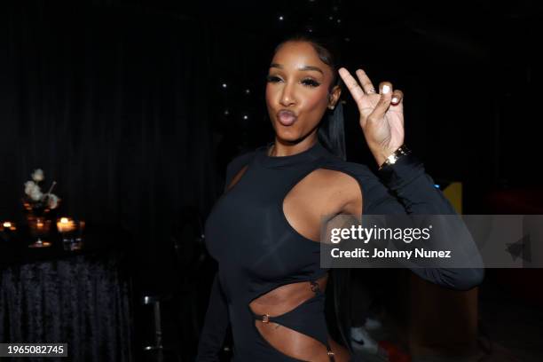 Bernice Burgos attends Ella Bands All Black Party on January 26, 2024 in Newark City.