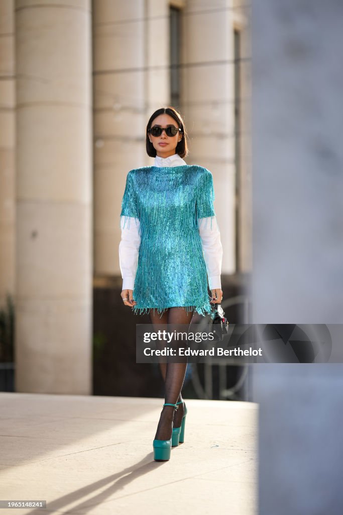 Street Style - Paris Fashion Week - Haute Couture Spring/Summer 2024 - Day Three