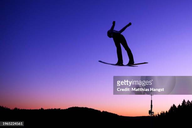 Silva Verbic of Slovenia competes during the Womens Ski Jumping Official Training of the FIS World Cup Nordic Combined Women Schonach Individual...