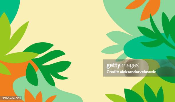 moderner abstrakter grafik-blätter-hintergrund - tropisches muster stock-grafiken, -clipart, -cartoons und -symbole