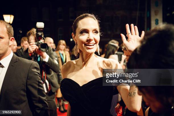 Angelina Jolie, EE British Academy Film Awards .Date: Sunday 18 February 2018 .Venue: Royal Albert Hall, London .Host: Joanna Lumley.-.Area: Charlie...