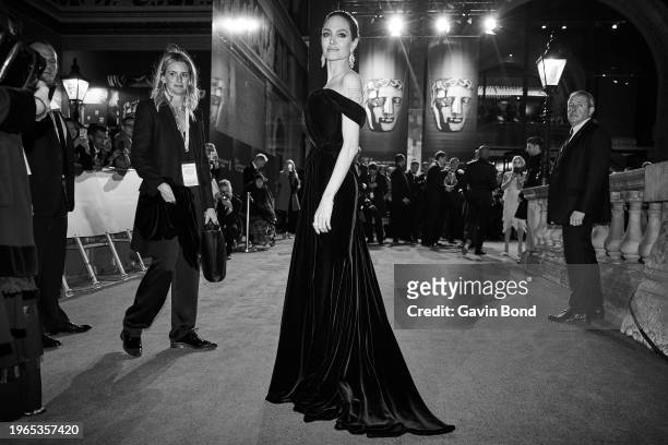 Angelina Jolie, EE British Academy Film Awards .Date: Sunday 18 February 2018 .Venue: Royal Albert Hall, London .Host: Joanna Lumley.-.Area: Gavin...